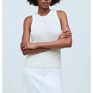 Madewell White Crochet Tank Top